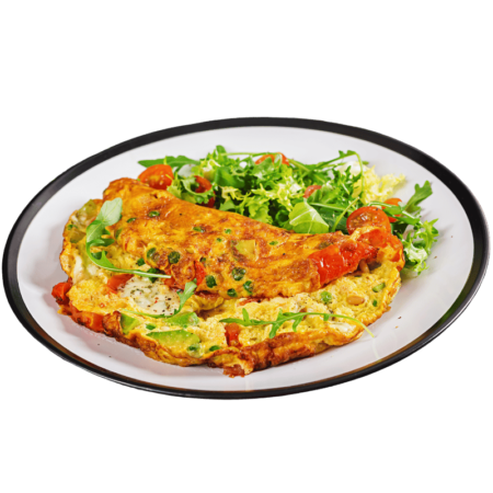 Healthy Omelette (Egg White, Turkey, Spinach, Tomatoes, Onion & Peppers)
